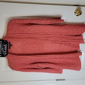 Star Fever XL Cardigan Sweater Coral Pink Long Sleeve